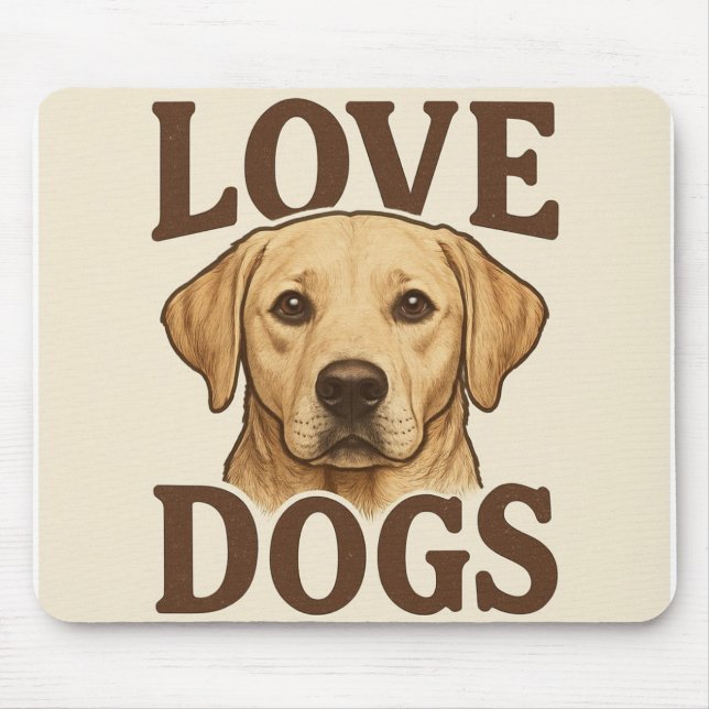 Tapis de souris J'adore les chiens (Devant)
