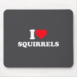 Tapis De Souris J'adore les écureuils Amoureux des animaux à coeur