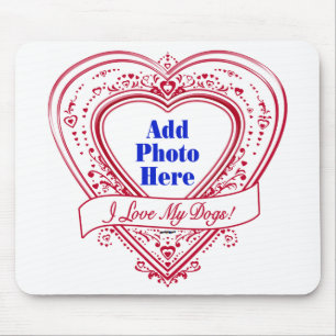 Tapis De Souris J'adore les My Dogs ! Photo Red Hearts