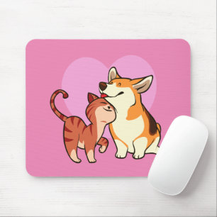 Tapis De Souris J'adore mon animal de compagnie Chat et Amoureux