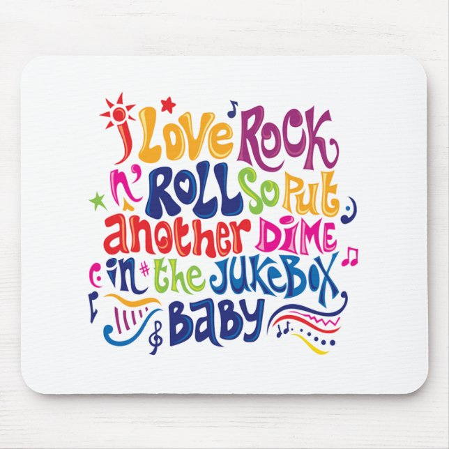 Tapis De Souris J'adore rock'n roll (Devant)