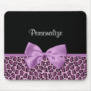 Tapis De Souris Jaguar Purple Girl Print Cute Bow with Name