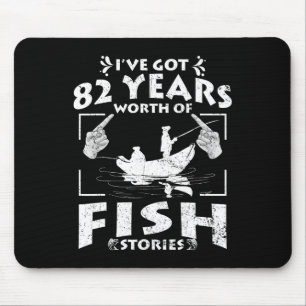Tapis De Souris J'ai 82 ans d'histoires de pêche Anniversaire P