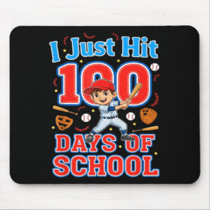 Tapis De Souris J'ai atteint 100 jours d'école baseball 100e jour 