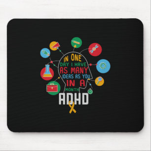 Tapis De Souris J'Ai Beaucoup D'Idées Et De Conscience Confort Cou