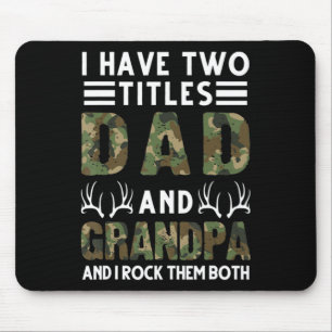Tapis De Souris J'ai deux titres papa et grand-père Hunting Deer