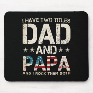 Tapis De Souris J'Ai Deux Titres Papa Et Papa Us American Flag Fa