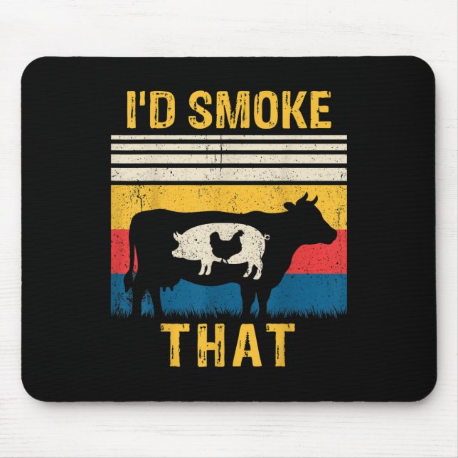 Tapis De Souris J'Ai Fumé Que Bbq Barbeque Fumer Grillage C (Devant)
