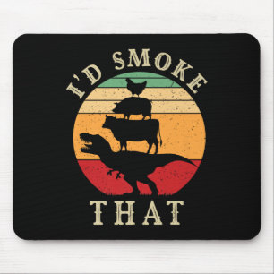 Tapis De Souris J'Ai Fumé Que Bbq Vintage Viande Fumer Grill
