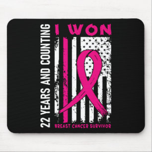 Tapis De Souris J'ai gagné le cancer du sein survivant 22 ans Anni