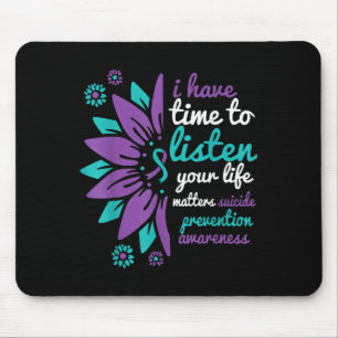 Tapis De Souris J'Ai Le Temps D'Écouter Votre Prévention Du Suicid