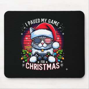 Tapis De Souris J'ai mis mon jeu en pause pour Noël Chat cool avec