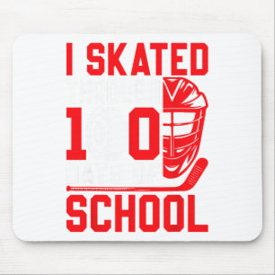 Tapis De Souris J'ai patiné à travers 100 jours d'école Hockey sur