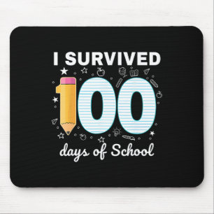 Tapis De Souris J'ai survécu 100 jours d'école élèves enseignants