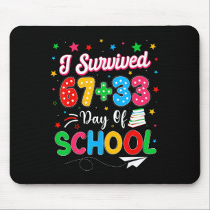Tapis De Souris J'ai survécu 67 + 33 100 jours d'école Enseignant