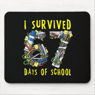 Tapis De Souris J'ai survécu 67 + 33 jours d'école Mathématiques d