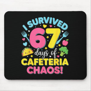 Tapis De Souris J'ai survécu 67 jours de chaos à la cafétéria Mème