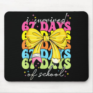 Tapis De Souris J'ai survécu 67 jours d'école Coquette Bow Étudian