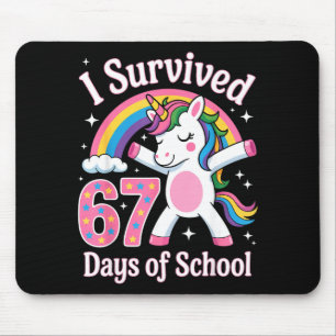Tapis De Souris J'ai survécu 67 jours d'école drôle 67 professeurs