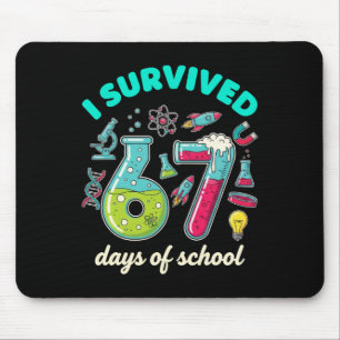 Tapis De Souris J'ai survécu 67 jours d'école drôle 6 7 professeur