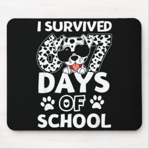 Tapis De Souris J'ai survécu 67 jours d'école en dabbant un chien