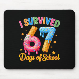 Tapis De Souris J'ai survécu 67 jours d'école Enseignant Enfants 6