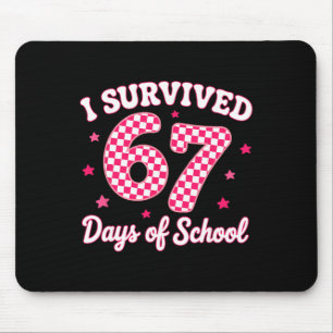 Tapis De Souris J'ai survécu 67 jours d'école Enseignant Enfants S