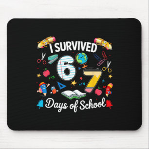 Tapis De Souris J'ai survécu 67 jours d'école enseignants élèves g