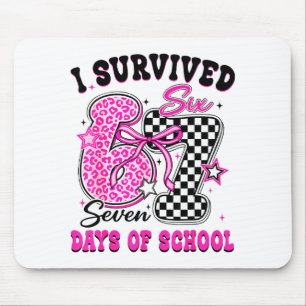 Tapis De Souris J'ai survécu 67 jours d'école Mème drôle Professeu