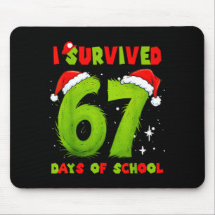 Tapis De Souris J'ai survécu 67 jours d'école Mème drôle Professeu