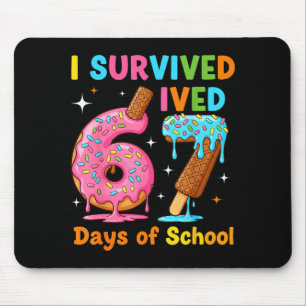 Tapis De Souris J'ai survécu 67 jours d'école Mème drôle Professeu
