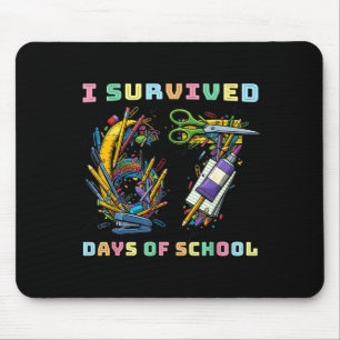 Tapis De Souris J'ai survécu 67 jours d'école Prof de maths drôle