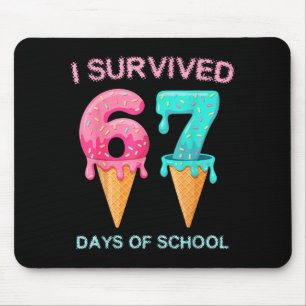 Tapis De Souris J'ai survécu 67 jours d'école Prof de maths mignon