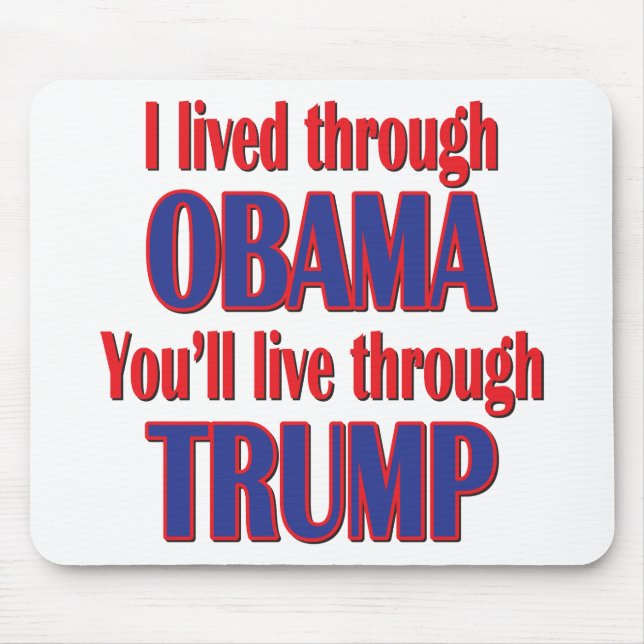 Tapis De Souris J'ai survécu à Obama (Devant)