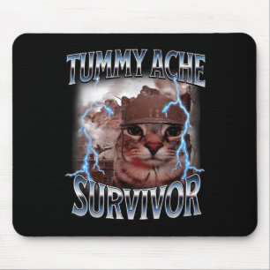 Tapis De Souris J'Ai Survécu Aujourd'Hui Tummy Ache Survivor Funny