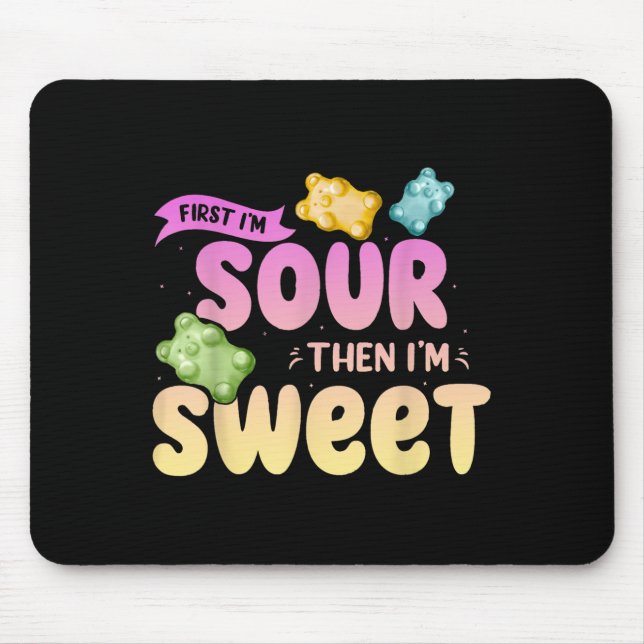 Tapis De Souris J'Aime Alors Je Suis Douce Funny Candy Patch Sweet (Devant)