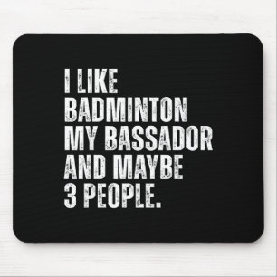 Tapis De Souris J'aime Amateur de Badminton Propriétaire de Chien 