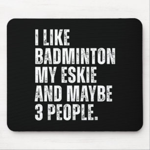 Tapis De Souris J'aime Amateur de Badminton Propriétaire de Chien 
