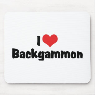 Tapis De Souris J'aime Backgammon Cœur