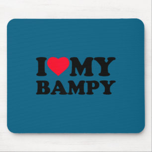 Tapis De Souris J'aime Bampy Heart Grand-Père Famille Tank