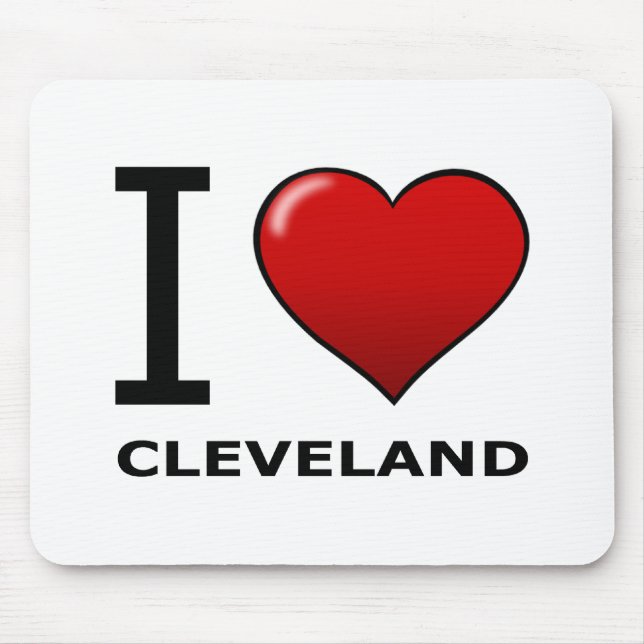 TAPIS DE SOURIS J'AIME CLEVELAND, OH - OHIO (Devant)