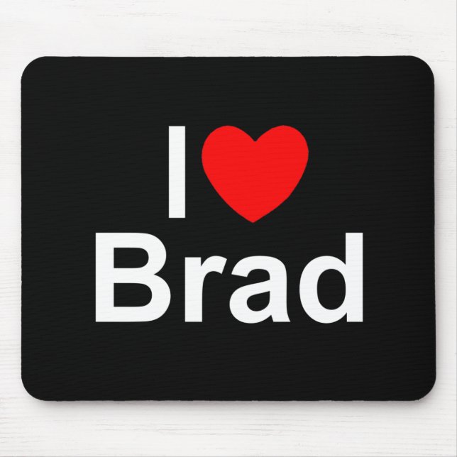 Tapis De Souris J'aime (coeur) Brad (Devant)