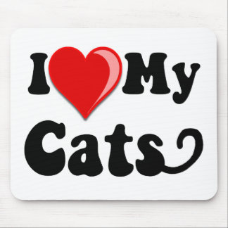 Tapis De Souris J'aime (coeur) mes chats