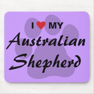 Tapis De Souris J'aime (coeur) mon berger australien