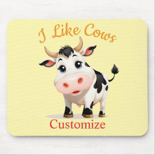Tapis De Souris J'Aime Cows Art Thunder_Cove