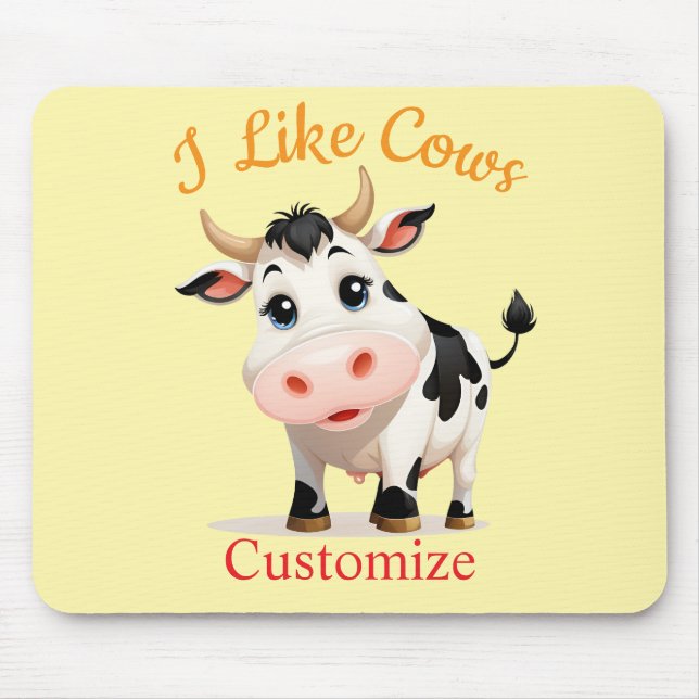 Tapis De Souris J'Aime Cows Art Thunder_Cove (Devant)