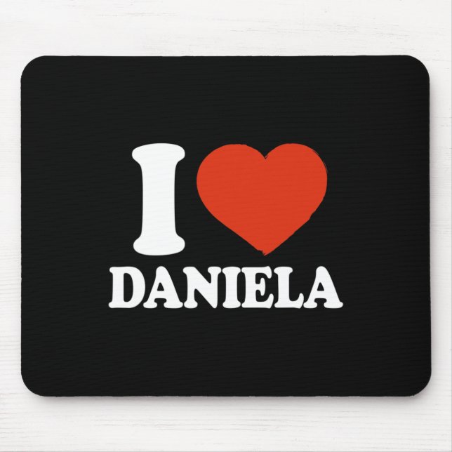 Tapis De Souris J'aime Daniela, J'aime Daniela, Cœur Rouge Valenti (Devant)