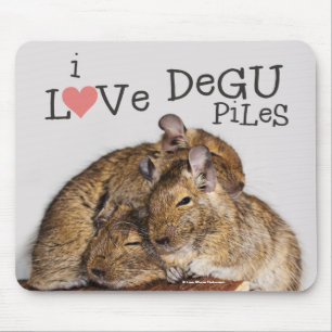 Tapis De Souris J'Aime Degu Piles