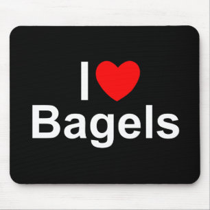 Tapis De Souris J'aime des bagels (de coeur)