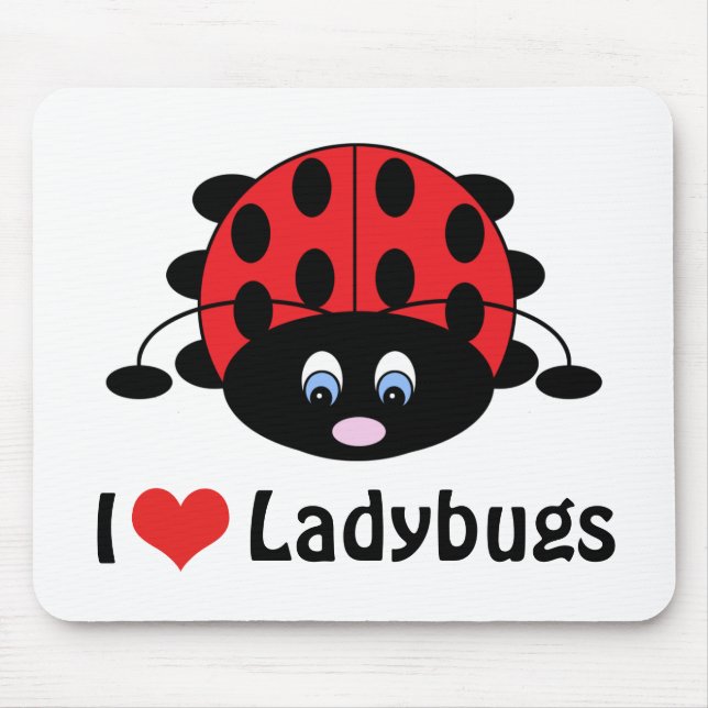 Tapis De Souris J'aime des coccinelles Mousepad (Devant)